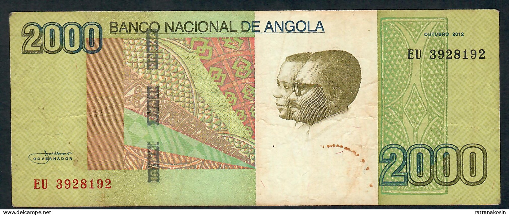 ANGOLA P157a 2000 KWANZAS 1992 #EU Signature 15 VF - Angola