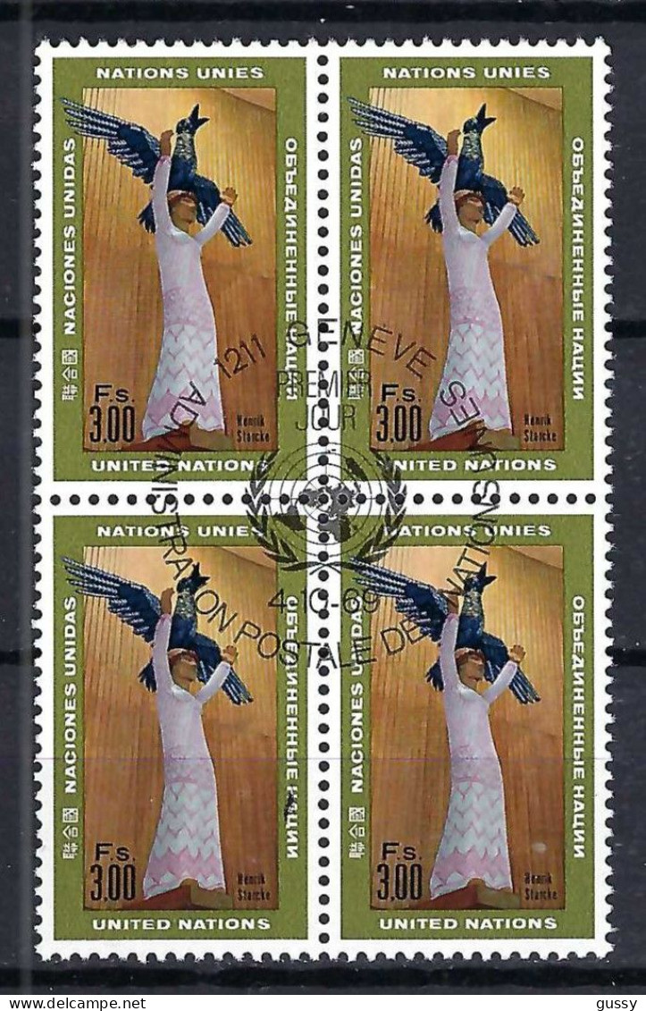 NATIONS UNIES (B. De Genève) 1969: Bloc De 4 Du Y&T 13, Obl. PJ - Used Stamps