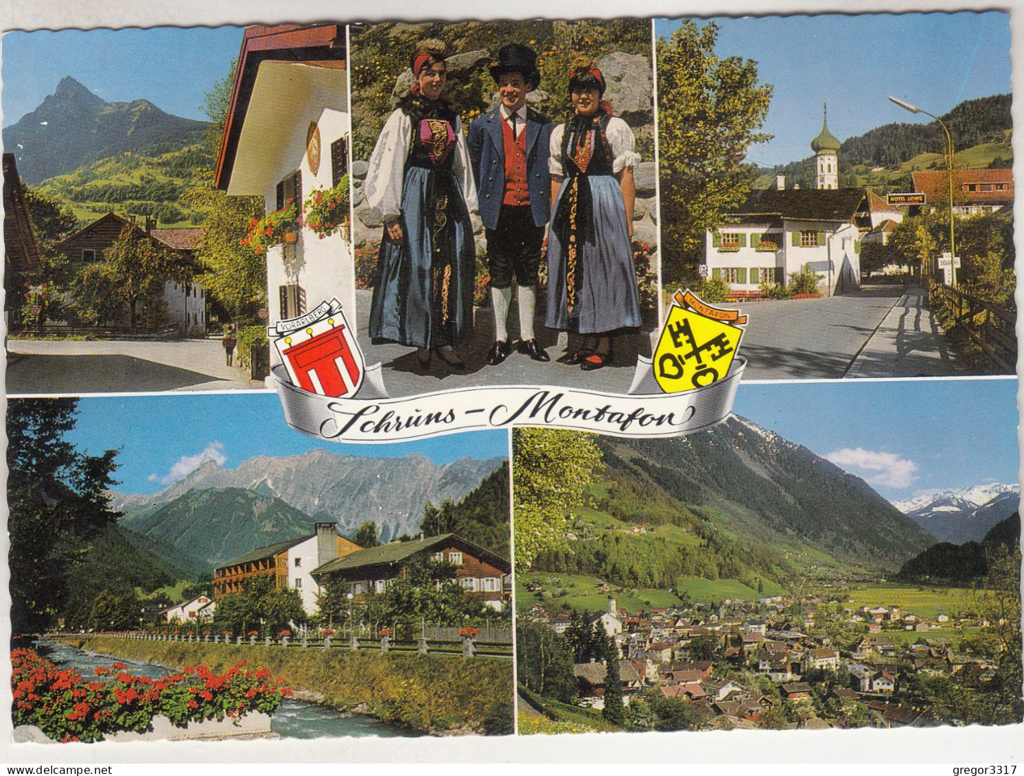 C6567) SCHRUNS - Montafon - Häuser Mann U. Frauen In Tracht Mit Kurhotel U. - Montafoner Trachten - Schruns