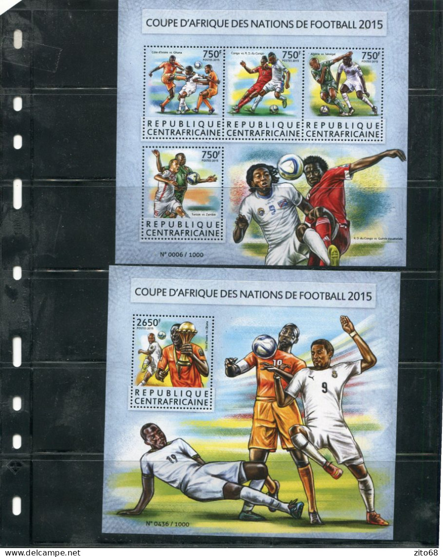 REPUBLIQUE CENTRAFRICAINE 2015 Y&T 3952-3955** + BF 860** Cote 34 - Africa Cup Of Nations