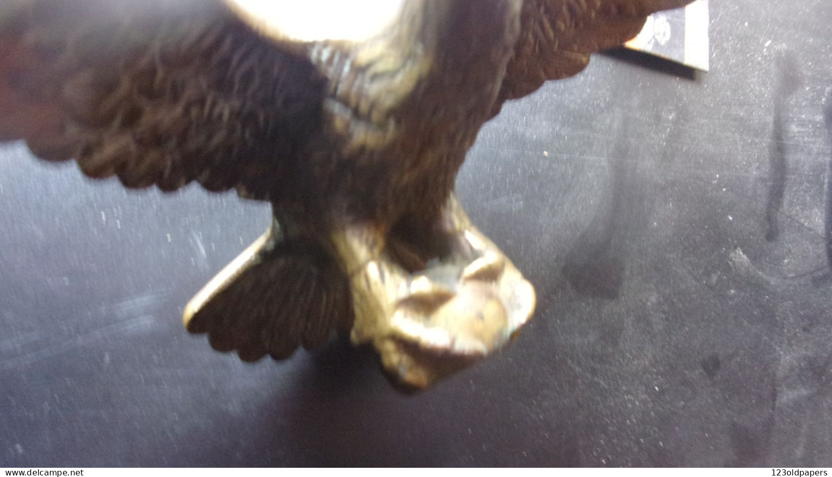 ANCIEN AIGLE BRONZE MASCOTTE BOUCHON RADIATEUR 25 CM 800 GRAMMES EAGLE - Autres & Non Classés