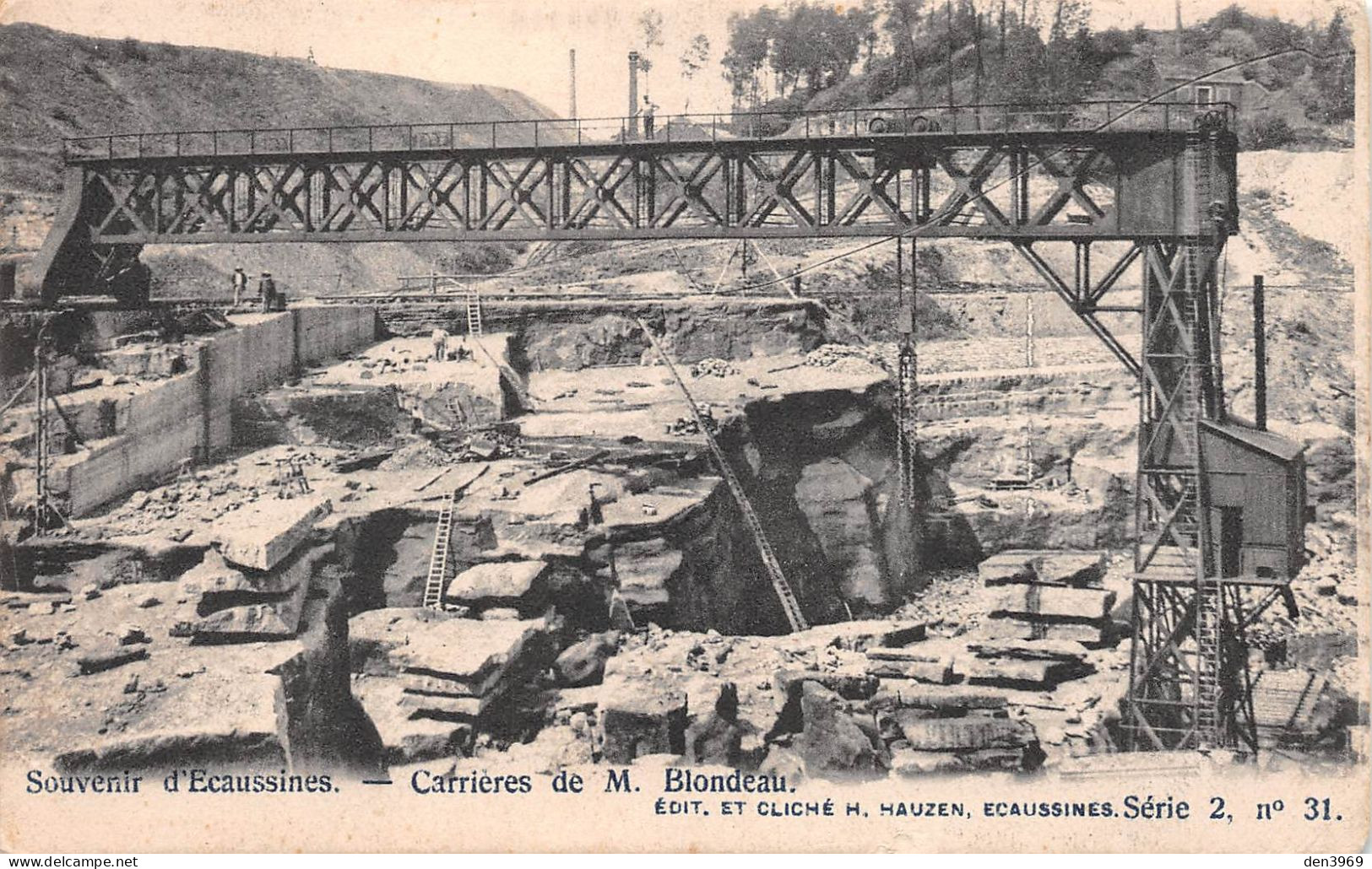 Belgique - Souvenir D'ECAUSSINNES - Carrières De M. Blondeau - Voyagé 1905 (voir Les 2 Scans) - Ecaussinnes