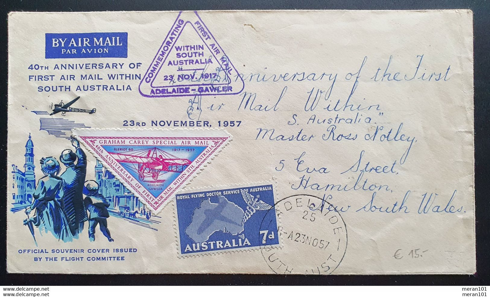 Australien 1957, Flugpost 40th First Air Mail South Australia MiF - Premiers Vols