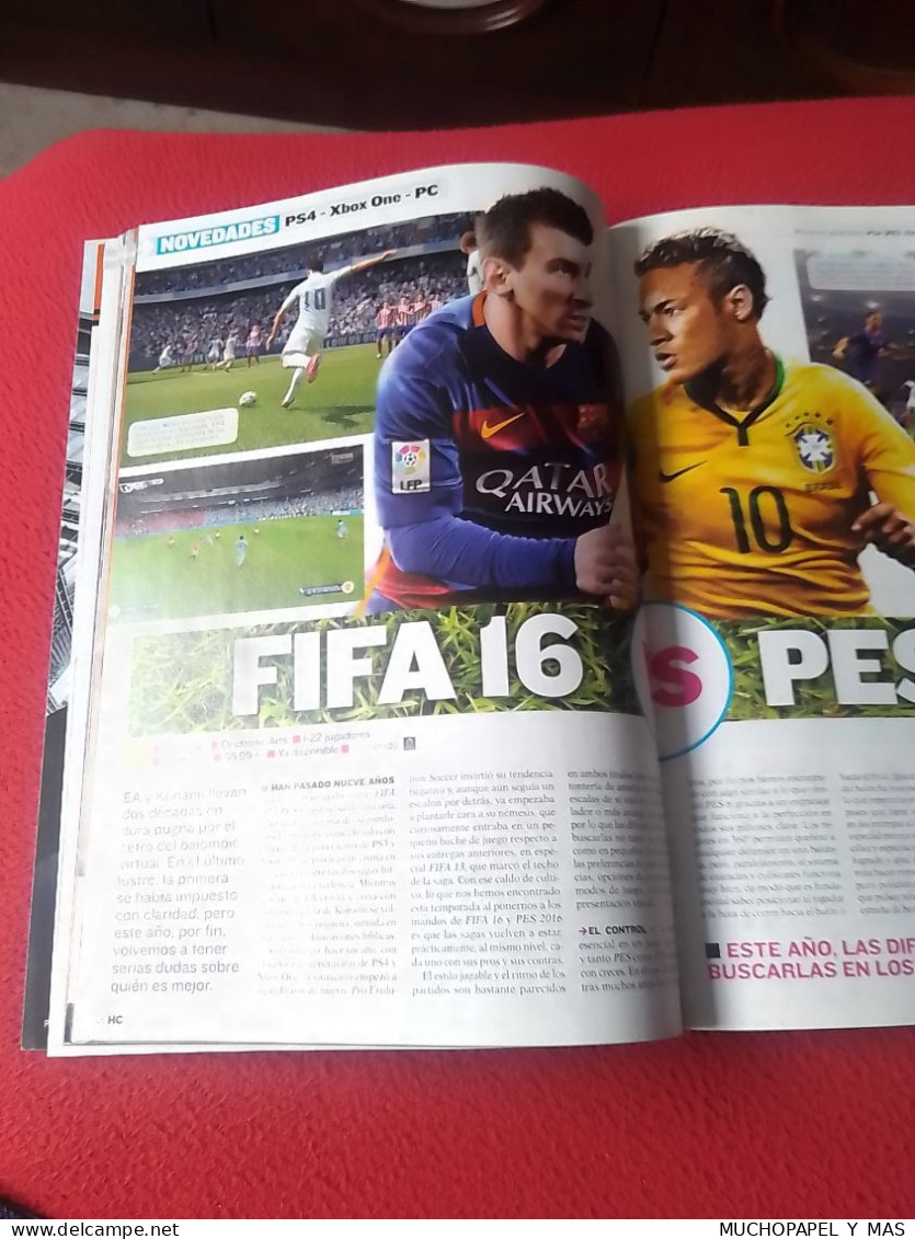 REVISTA HOBBY CONSOLAS Nº 291 HC PORTADA LIONEL MESSI Y NEYMAR, FIFA 16 VS PES 2016 SUPER MARIO ETC VER FOTOS. MAGAZINE.