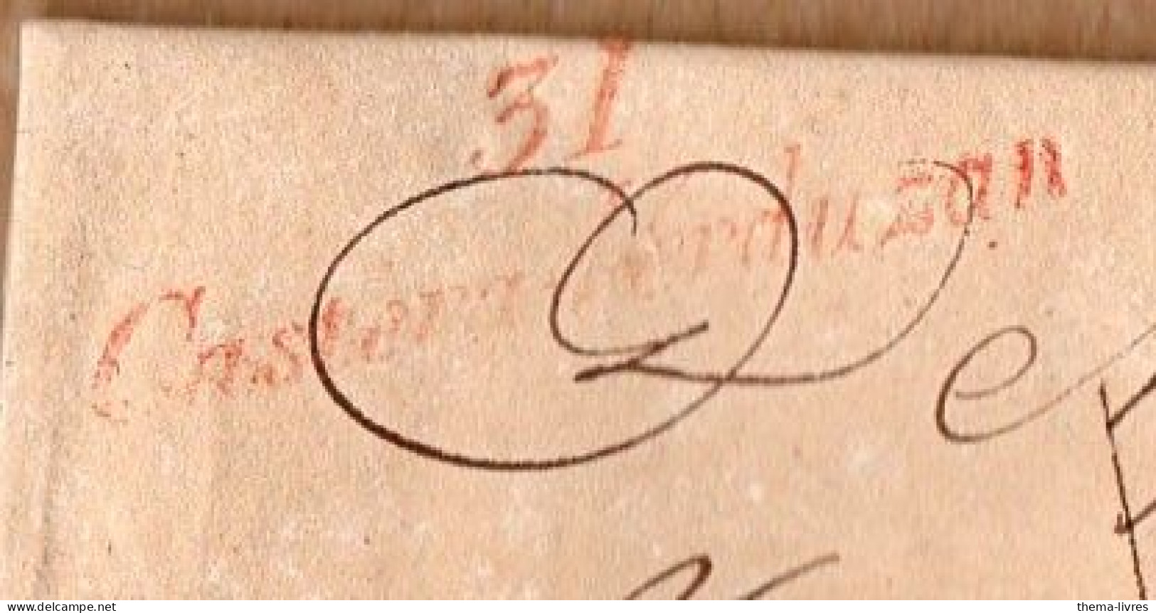 Castéra-Verduzan (32) Pli De 1835  Avec Griffe Cursive Rouge   (PPP41415) - Unclassified