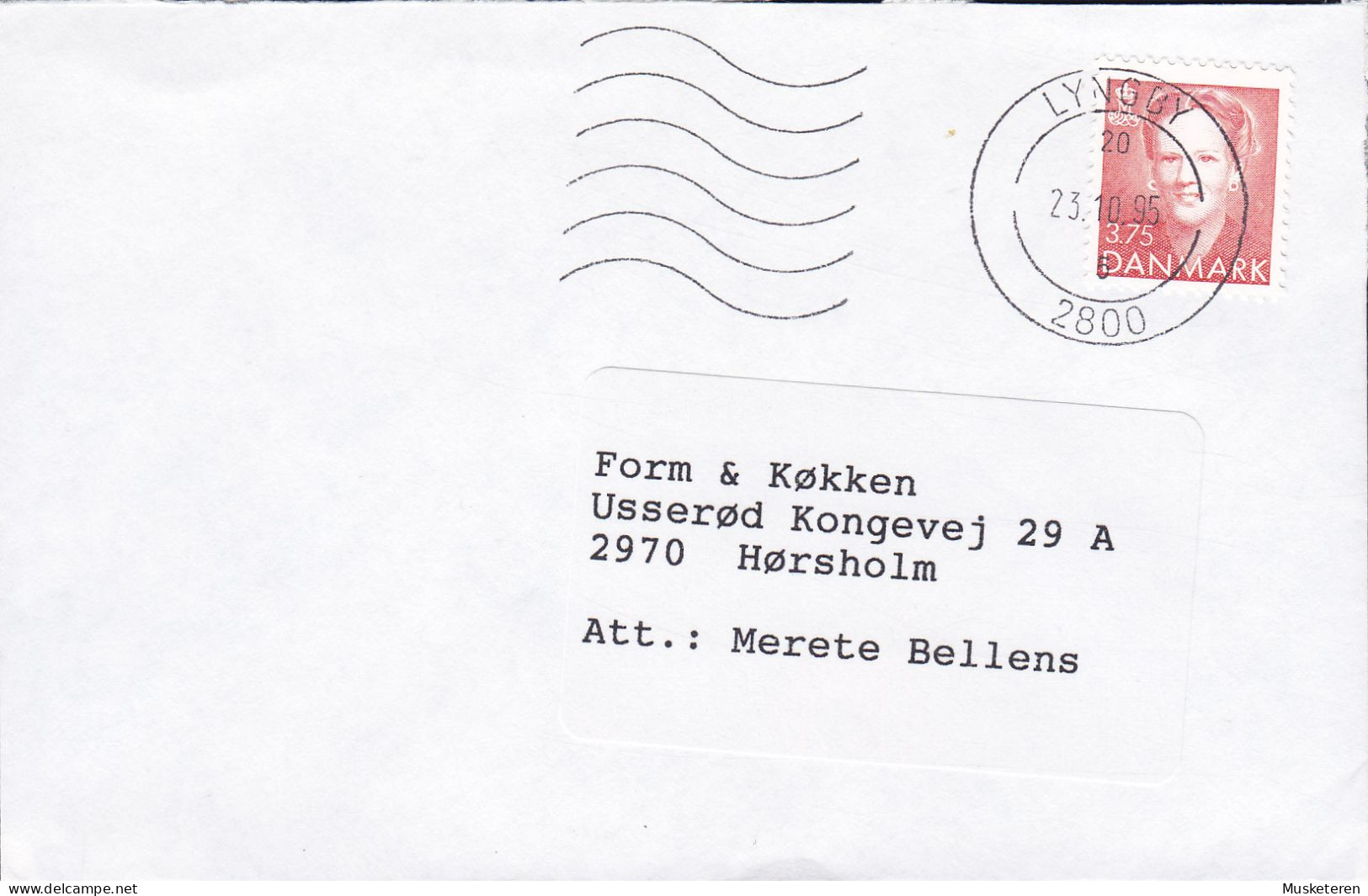 Denmark FRIHAVNENS MARMORVÆRK & STENHUGGERI Vignette LYNGBY 1995 'Petite' Cover Brief HØRSHOLM Cz. Slania Stamp - Brieven En Documenten