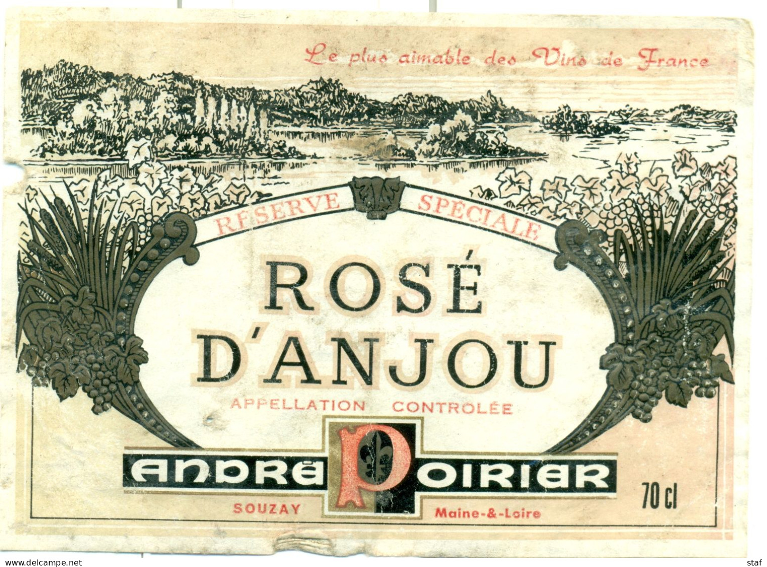 (M2) Etiquette - Etiket Rosé D'Anjou - André Poirier - Pink Wines