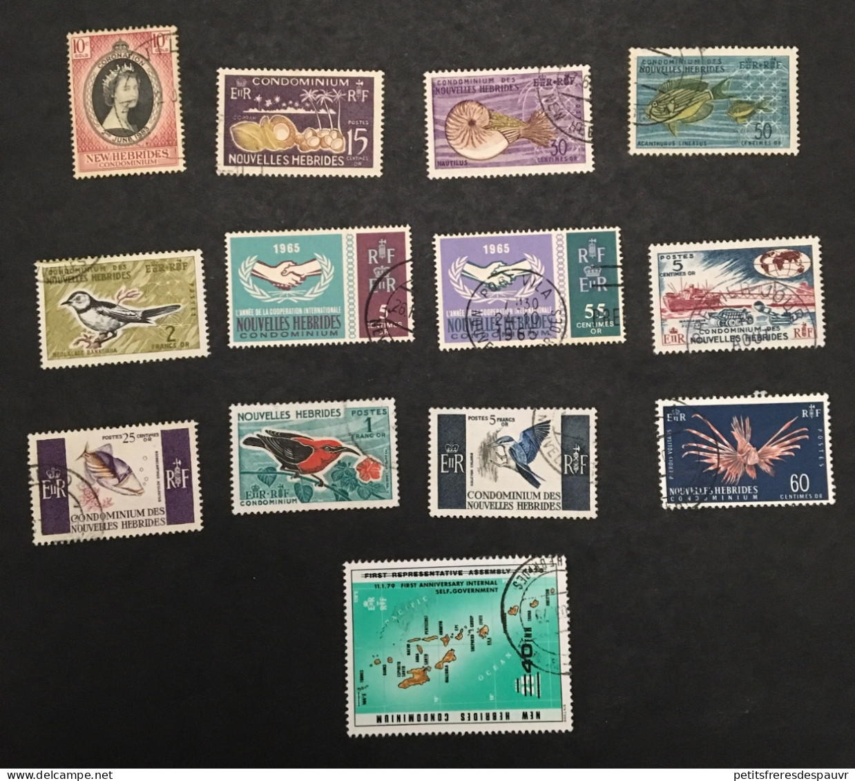 NEW HEBRIDES - YT 166 203 à 206 223 224 239 à 241 265 550 (13 Valeurs)  Oblitérés Used - Cote 66E - Used Stamps