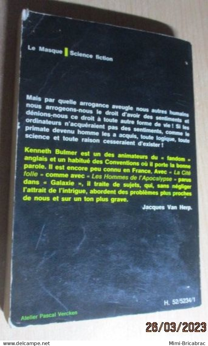 DIVCORO LIVRE SCIENCE-FICTION / LE MASQUE N°24 / KENNETH BULMER D'ALORS / LA CITE FOLLE Dans Le Marais ? - Le Masque SF