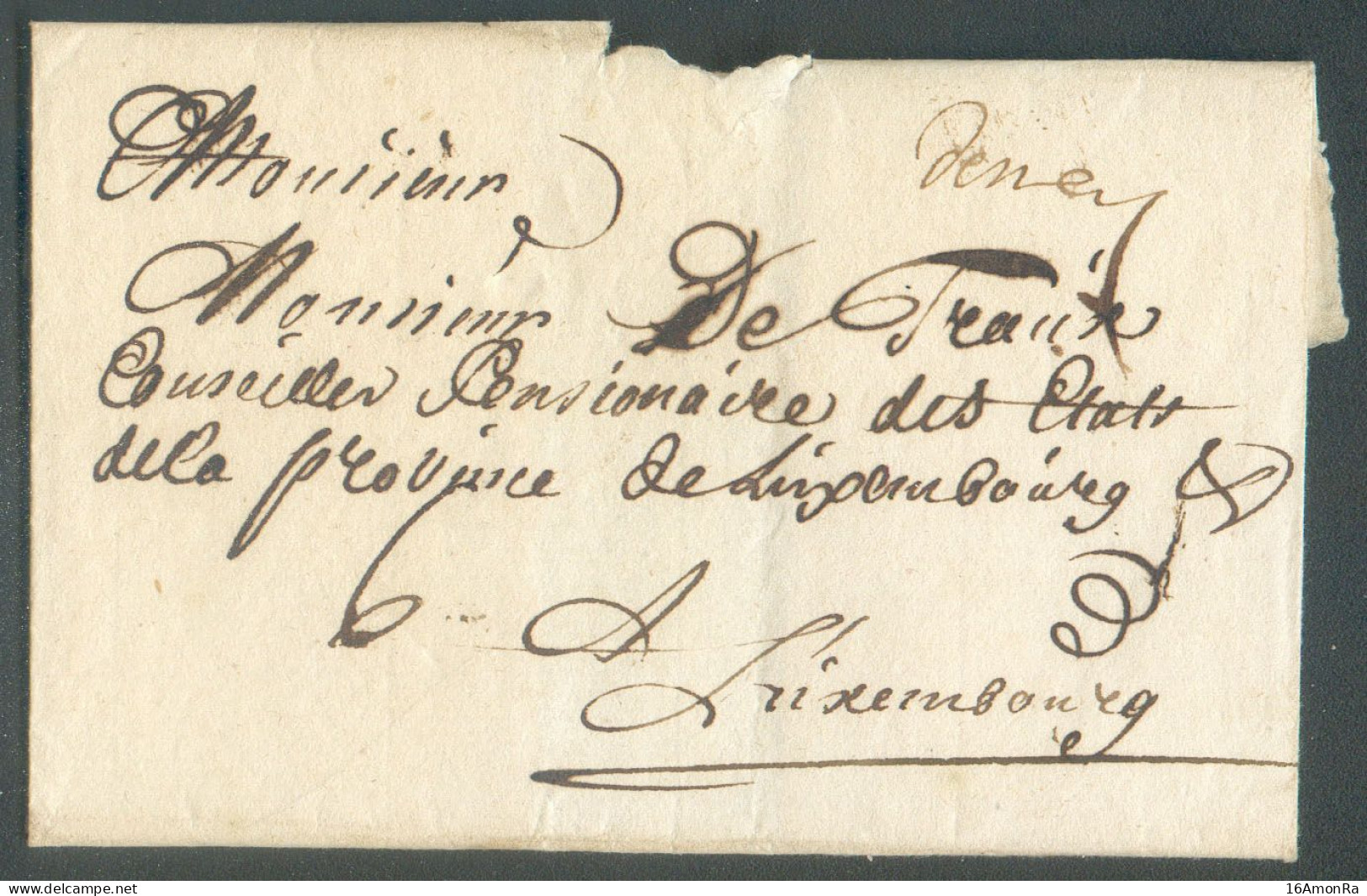 LSC (griffe Manuscrite) DeMal (de Malines) Vers Luxembourg; Port '6'   - 20919 - 1714-1794 (Oesterreichische Niederlande)