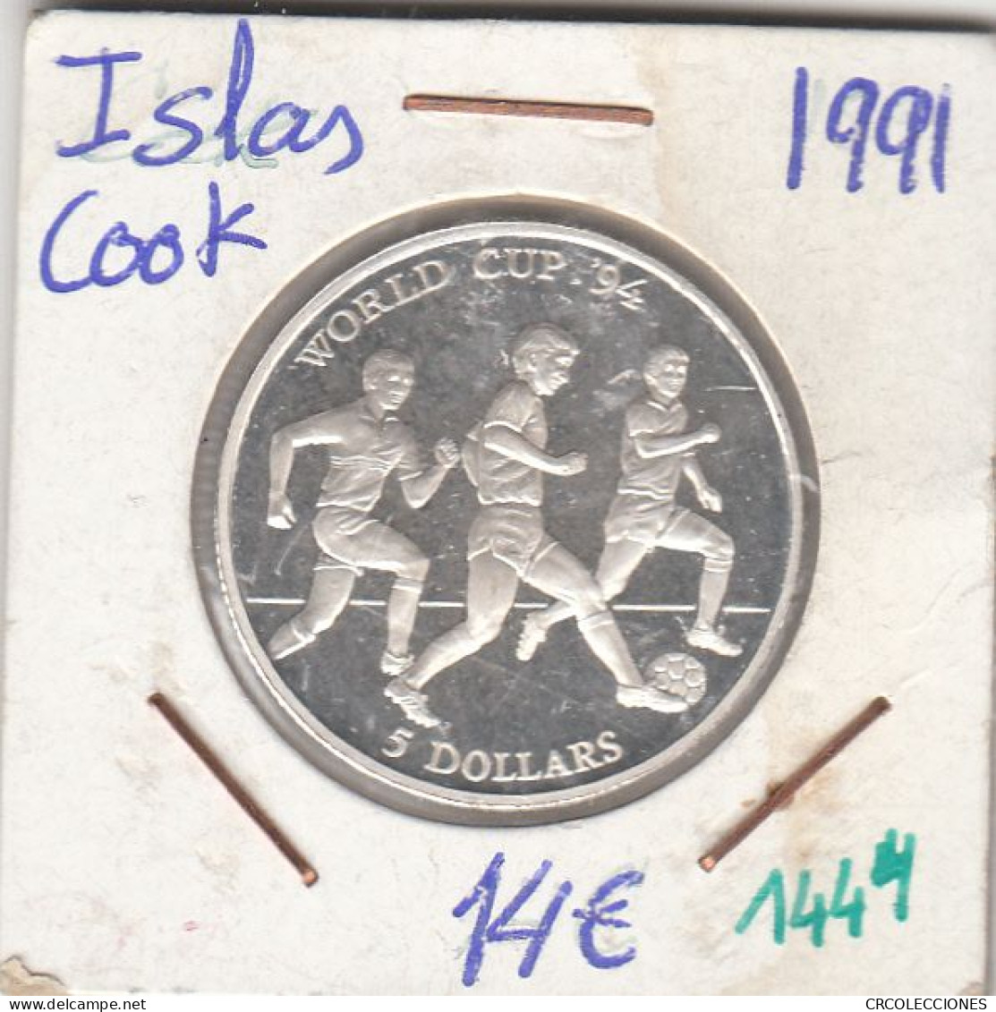 CR1444 MONEDA ISLAS COOK 5 DOLARES 1991 SIN CIRCULAR - Cookeilanden