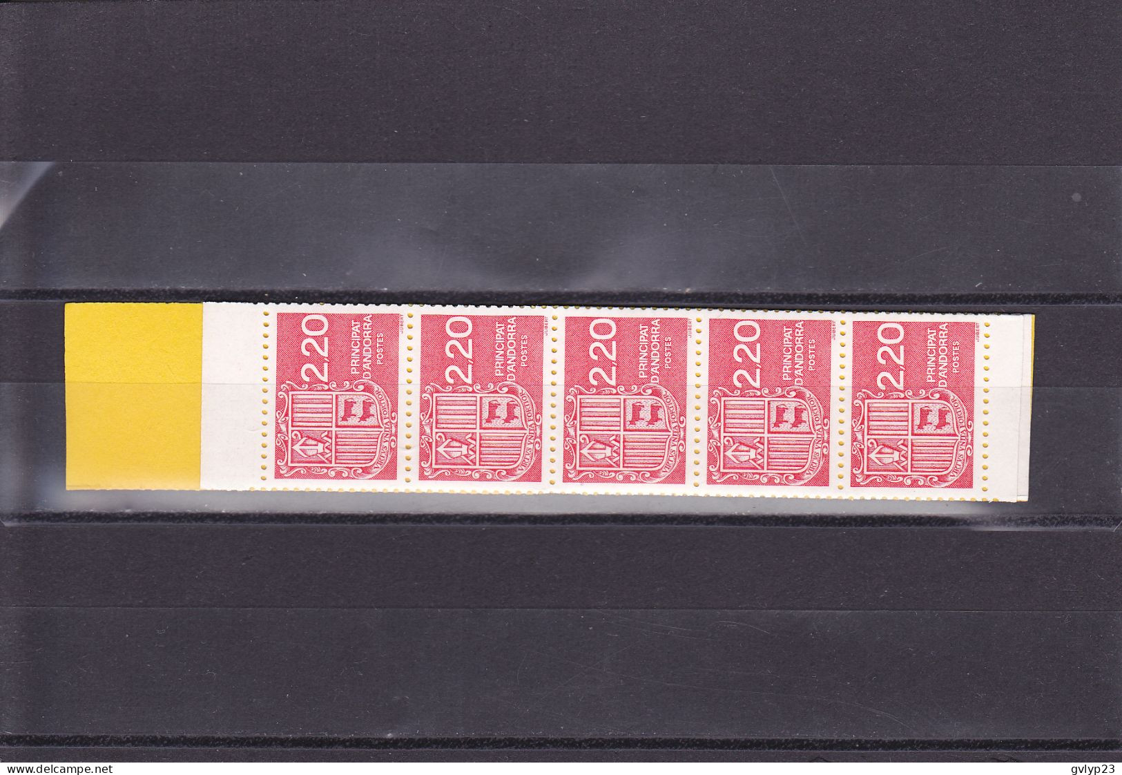 TYPE BLASON D'ANDORRE CARNET DE 10 TIMBRES NEUF ** 2.20F ROUGE N° 2 YVERT ET TELLIER 1988 - Postzegelboekjes