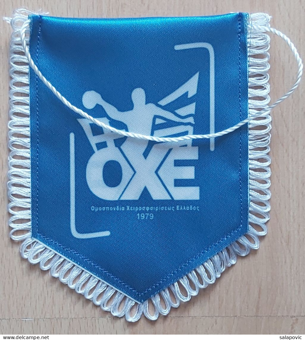 OXE Hellenic Greece Greek Handball Association Federation Union PENNANT, SPORTS FLAG ZS 2/18 - Handbal