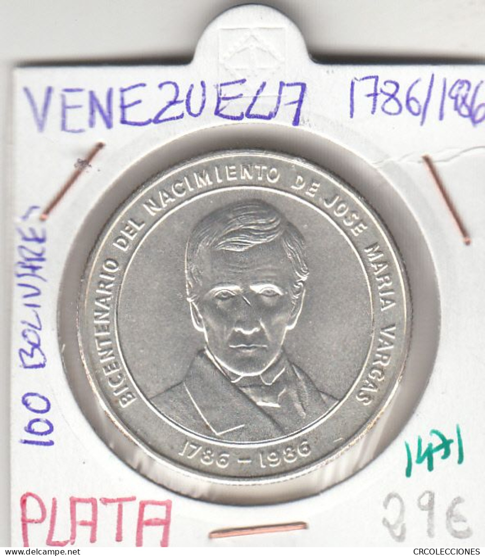 CR1471 MONEDA VENEZUELA 100 BOLIVARES 1786-1986 PLATA SIN CIRCULAR - Maroc