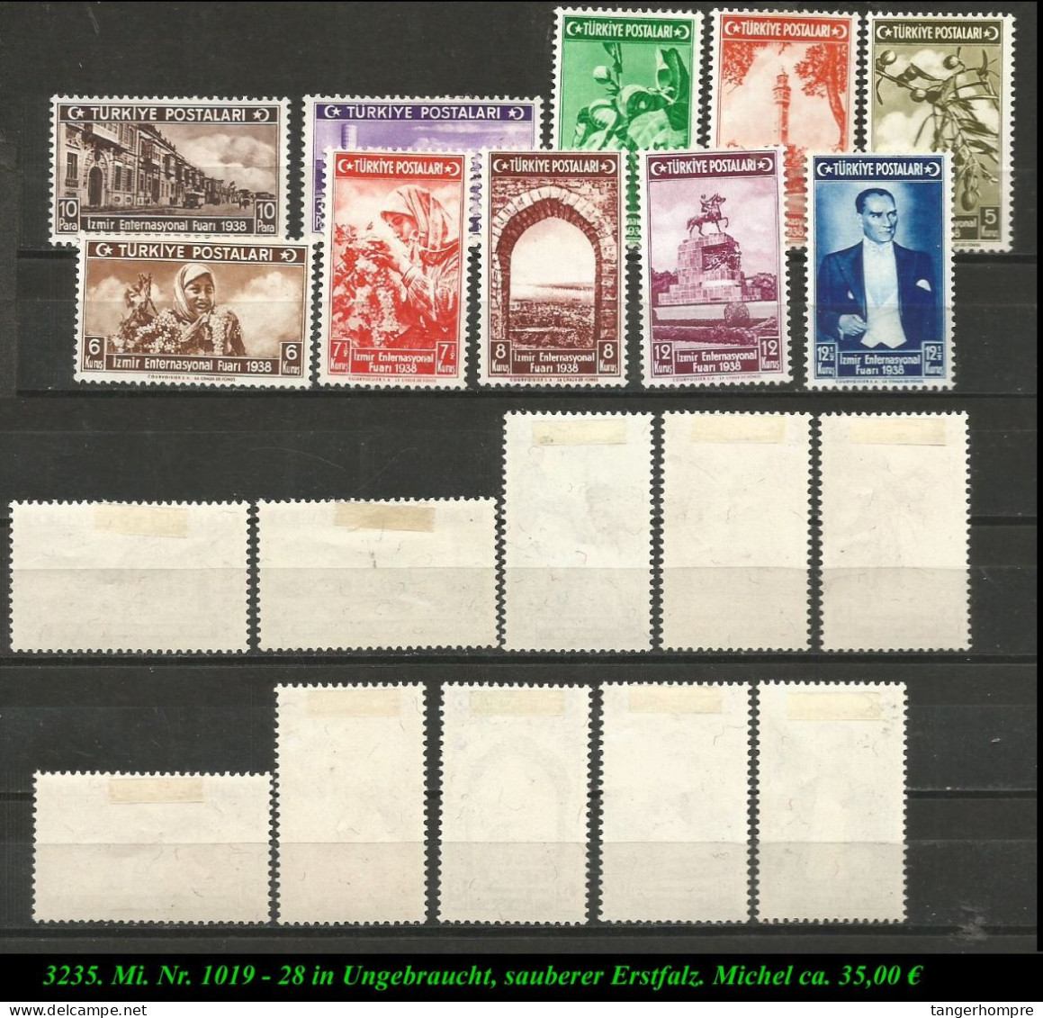 TURKEY ,EARLY OTTOMAN SPECIALIZED FOR SPECIALIST, SEE.... Mi. Nr. 1019 - 28 In Ungebraucht - Unused Stamps