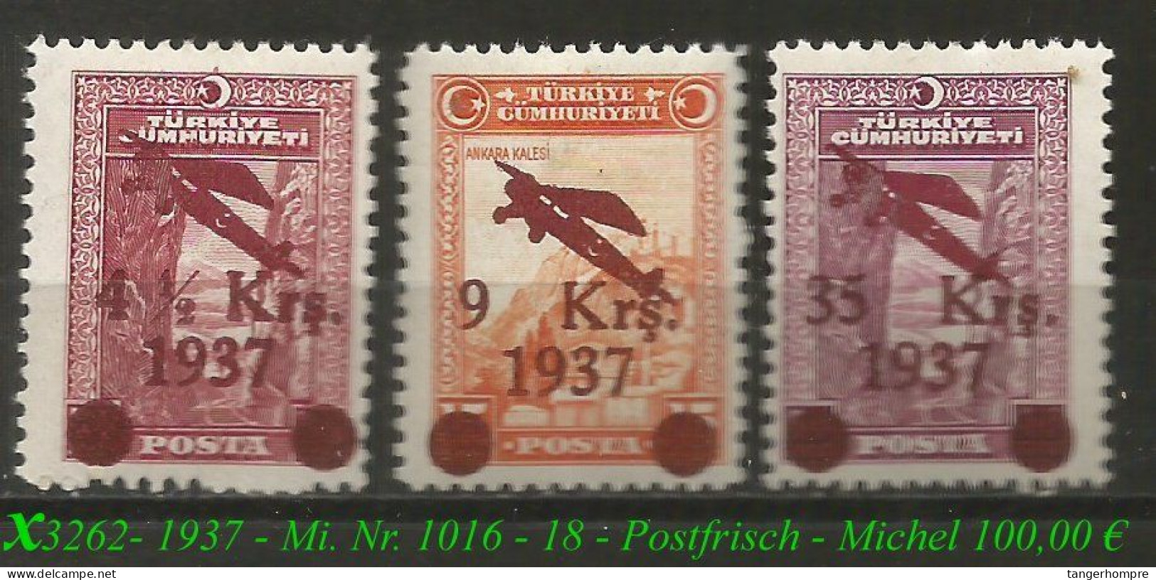 TURKEY ,EARLY OTTOMAN SPECIALIZED FOR SPECIALIST, SEE.... Mi. Nr. 1016 - 18  In Postfrisch - Nuovi