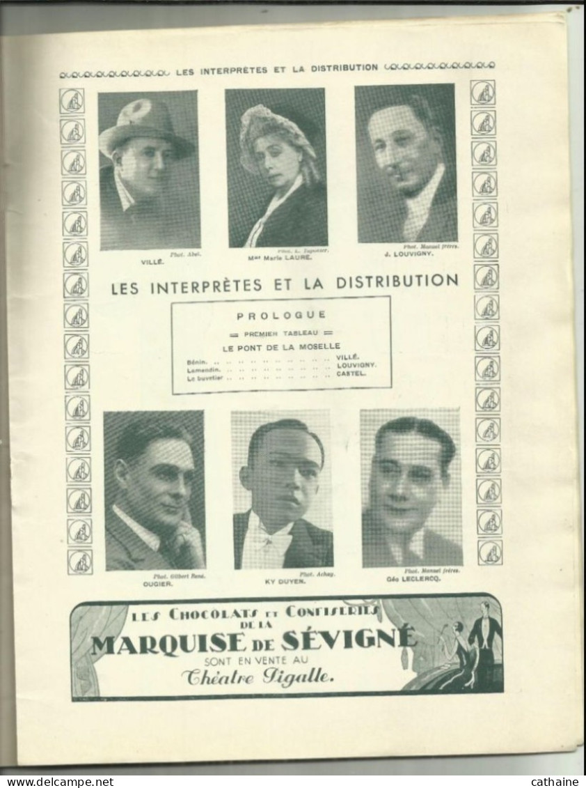 75 .PARIS .9° .THEATRE DE PIGALLE 1933 . HISTOIRE DE SA CONSTRUCTION ET PROGRAMME DE LA COMEDIE " DONOGOO"