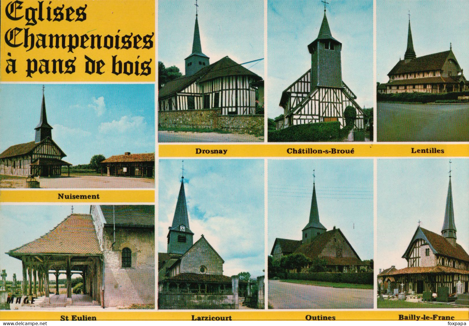 EGLISES CHAMPENOISES à Pans De Bois En 8 Vues - Champagne - Ardenne