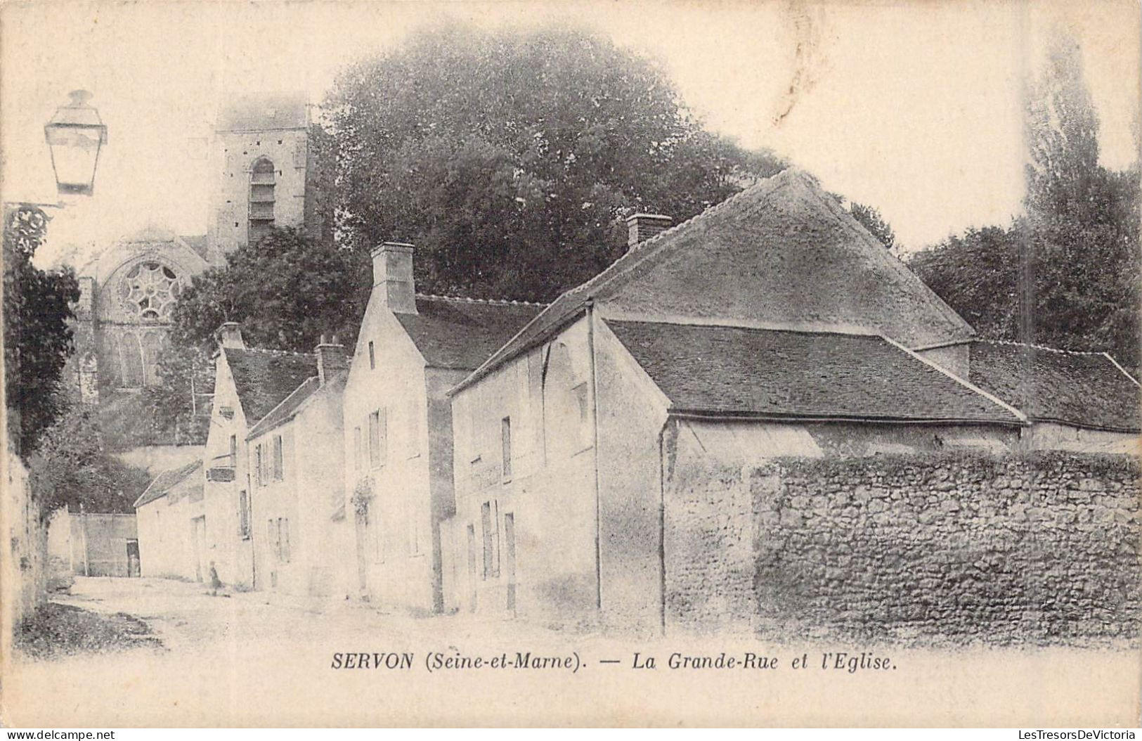 FRANCE - 77 - Servon - La Grande-Rue Et L'Eglise  - Carte Postale Ancienne - Sonstige & Ohne Zuordnung