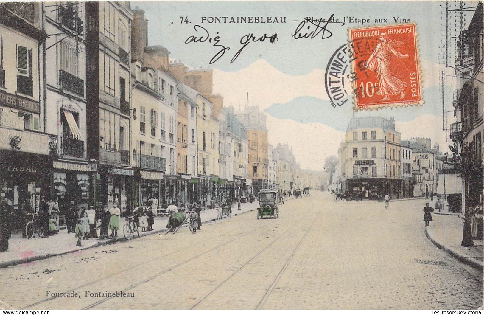 FRANCE - 77 - Fontainebleau - Place De L'Etape Aux Vins - Animée - Carte Postale Ancienne - Fontainebleau