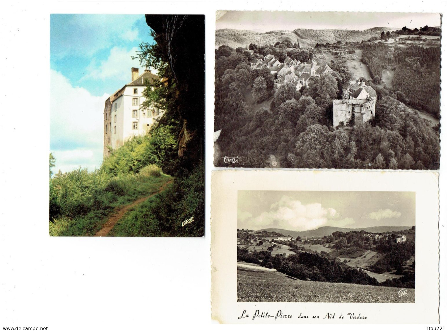 Lot 3 Cpm - 67 - La Petite Pierre Dans Son Nid De Verdure - Vue Aérienne Sur Le Château - - La Petite Pierre