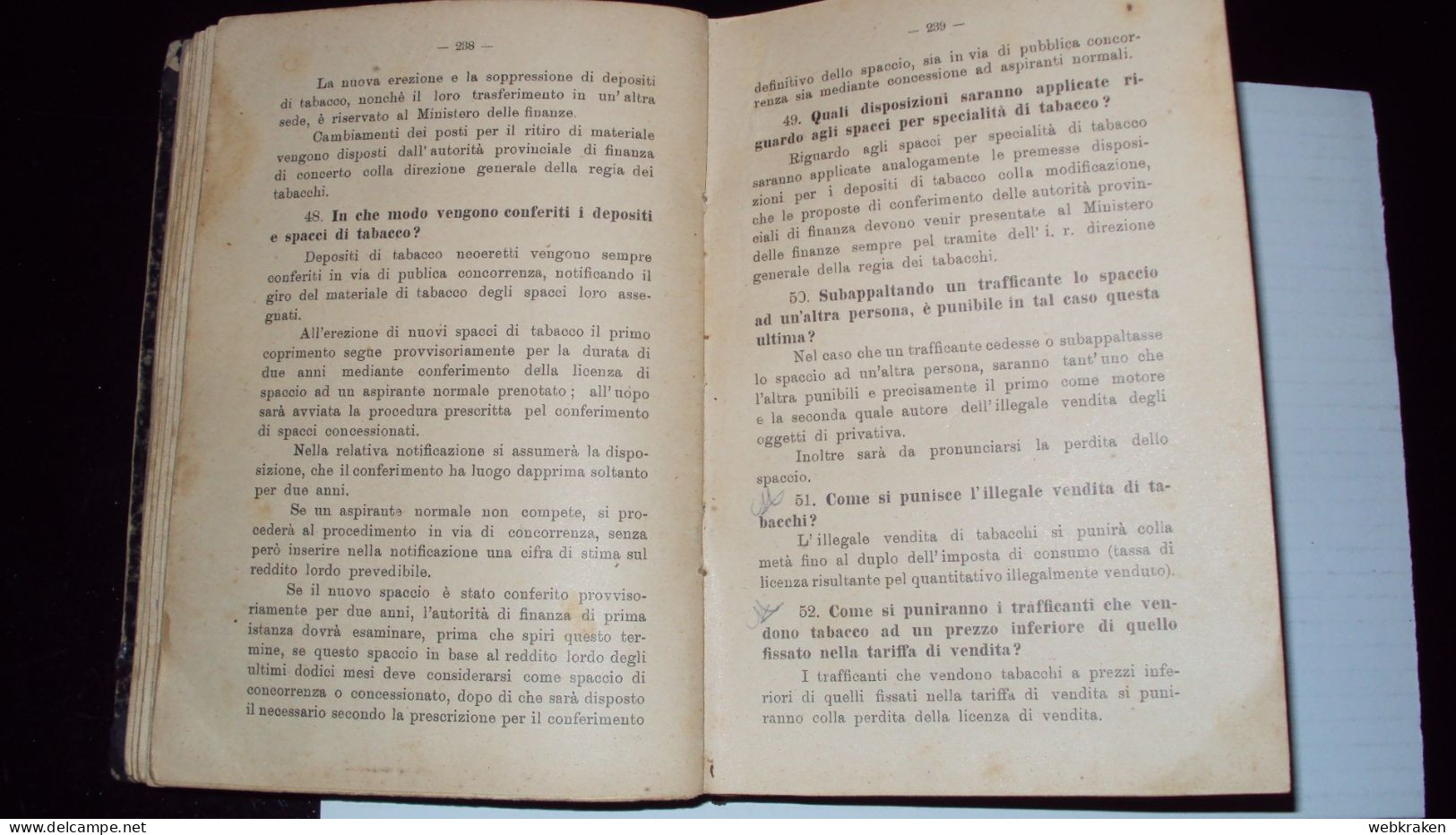 VECCHIO LIBRO MANUALE DELLA I.R. GUARDIA DI FINANZA IN AUSTRIA DATO A PIRANO STAMPATO A TRIESTE 1902 MOLTO BELLO