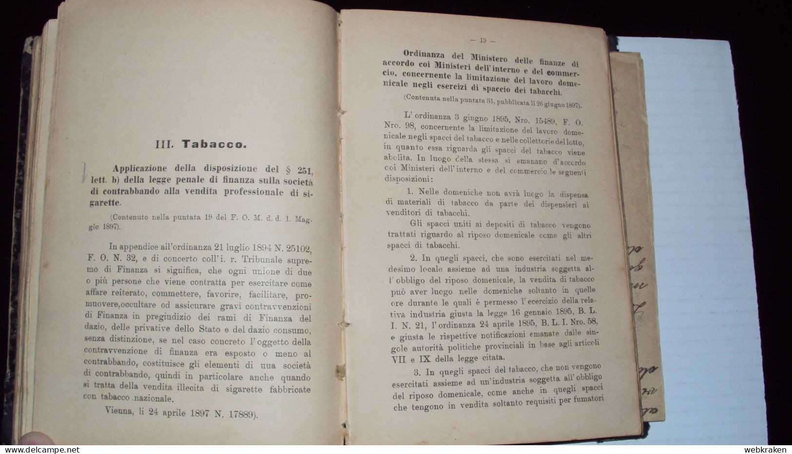 VECCHIO LIBRO MANUALE DELLA I.R. GUARDIA DI FINANZA IN AUSTRIA DATO A PIRANO STAMPATO A TRIESTE 1902 MOLTO BELLO