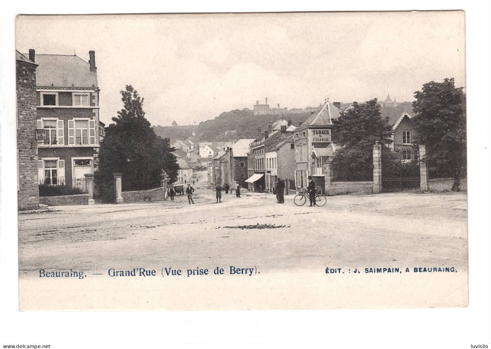 Beauraing Grand'Rue Vue Prise De Berry ( Publicitaire Voir Au Dos Van Cortenbergh Fils Bruxelles ) - Beauraing