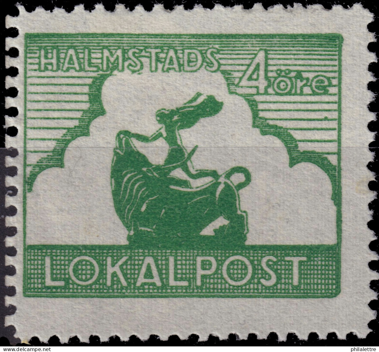 SUÈDE / SWEDEN - Local Post HALMSTAD 4öre Green - Mint* - Lokale Uitgaven