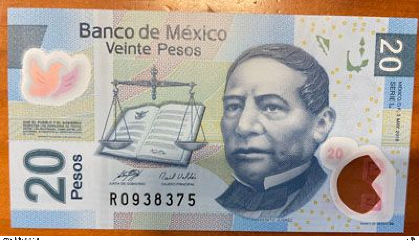 MEXICO. 20 PESOS. BENITO JUAREZ (the First Indigenous President Of Mexico & Monte Albán, Oaxaca) UNCIRCULATED - Mexico