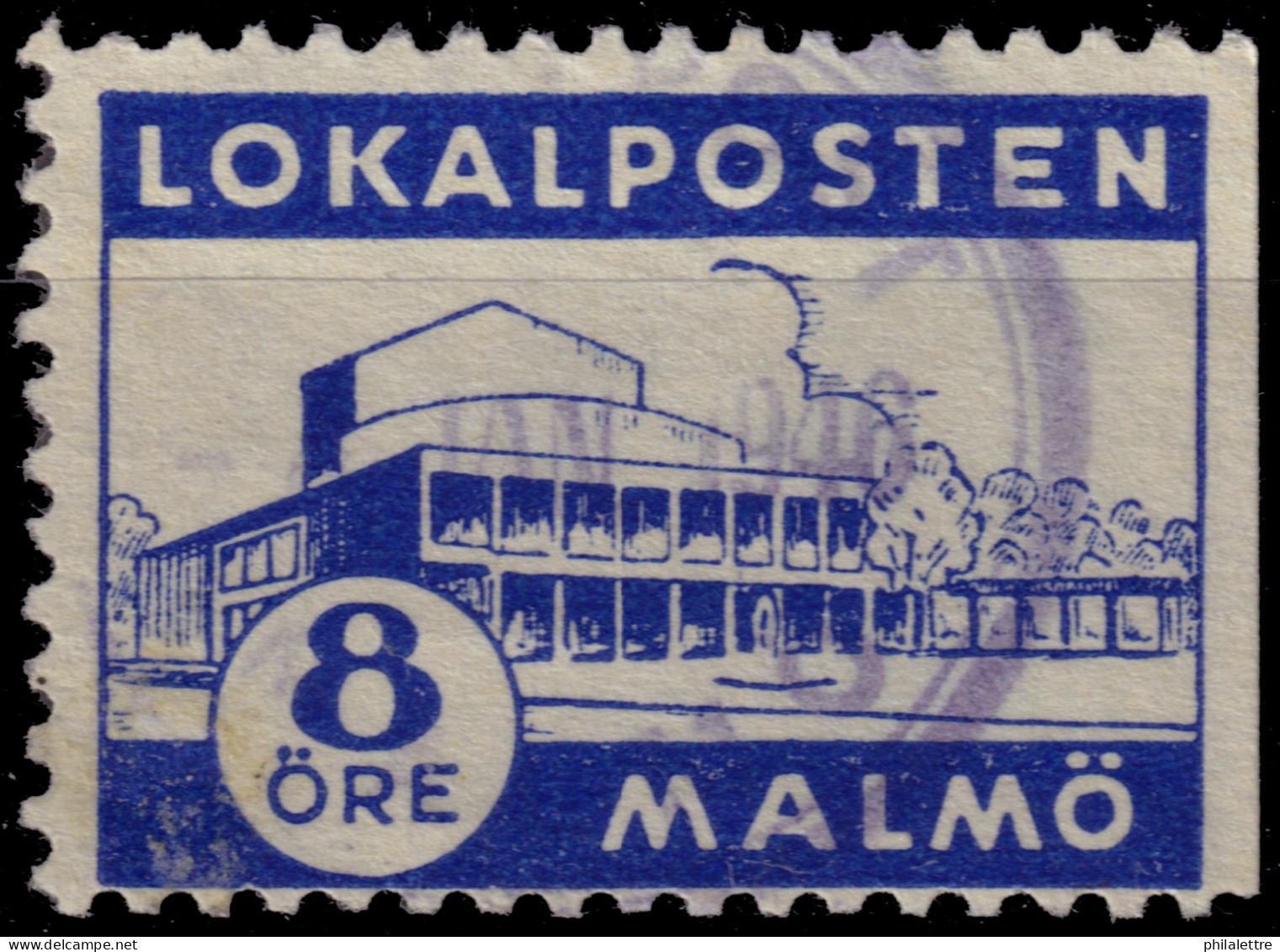 SUÈDE / SWEDEN - Local Post MALMÖ 8öre Blue - VF Used° - Ortsausgaben