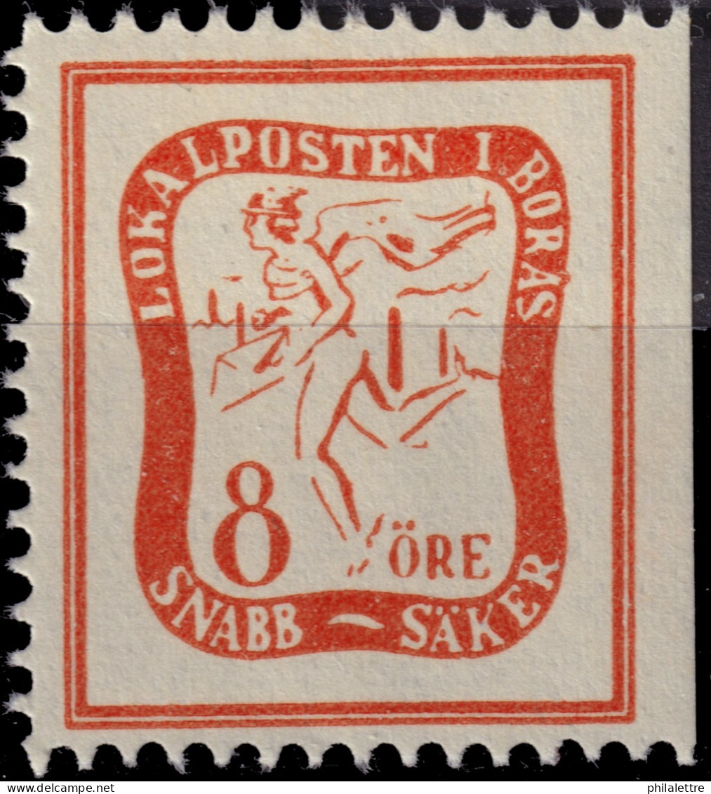 SUÈDE / SWEDEN - Local Post BORAS 8öre Red - Mint* - Local Post Stamps