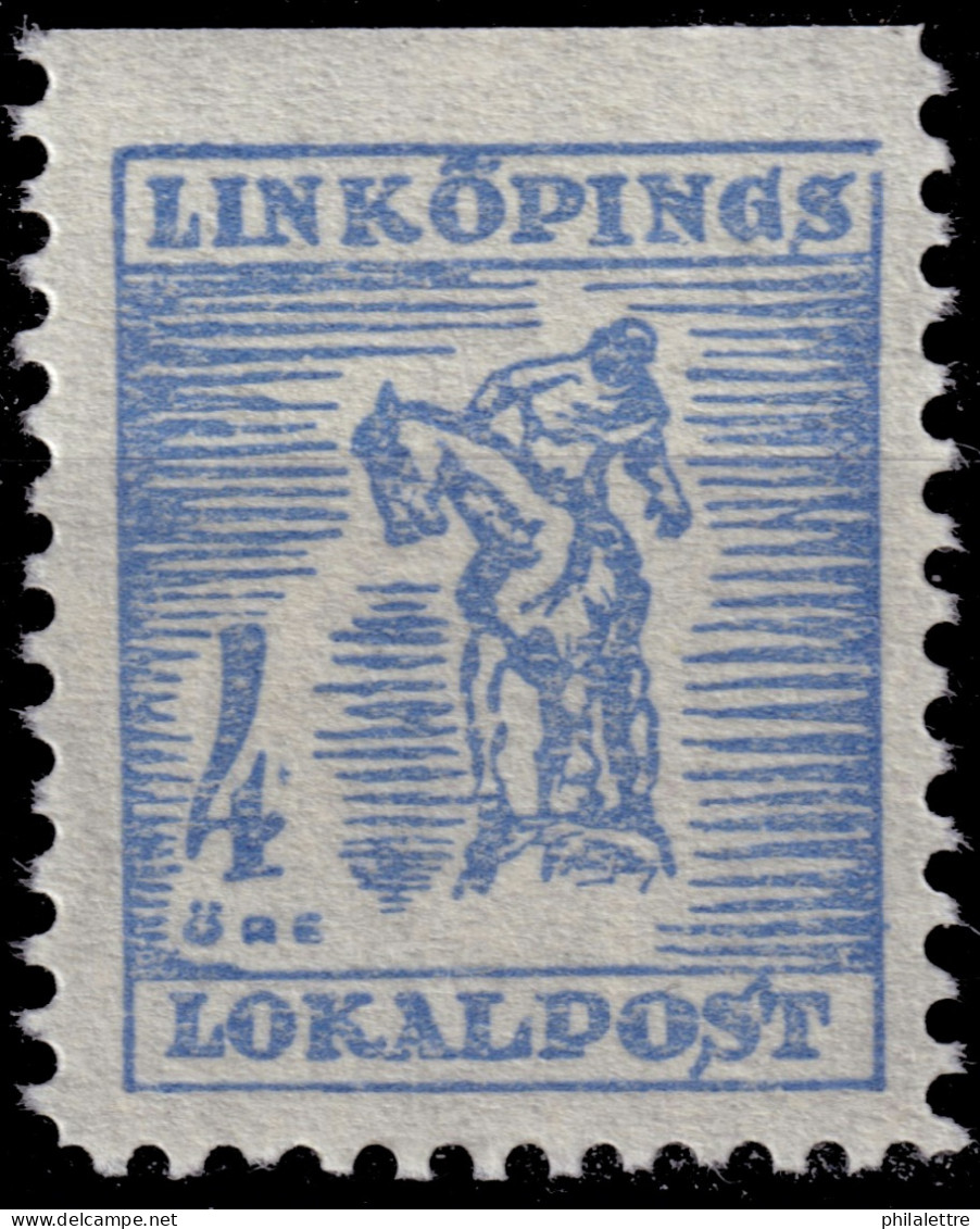 SUÈDE / SWEDEN - Local Post LINKÖPING 4öre Light Blue - Mint NH** - Local Post Stamps