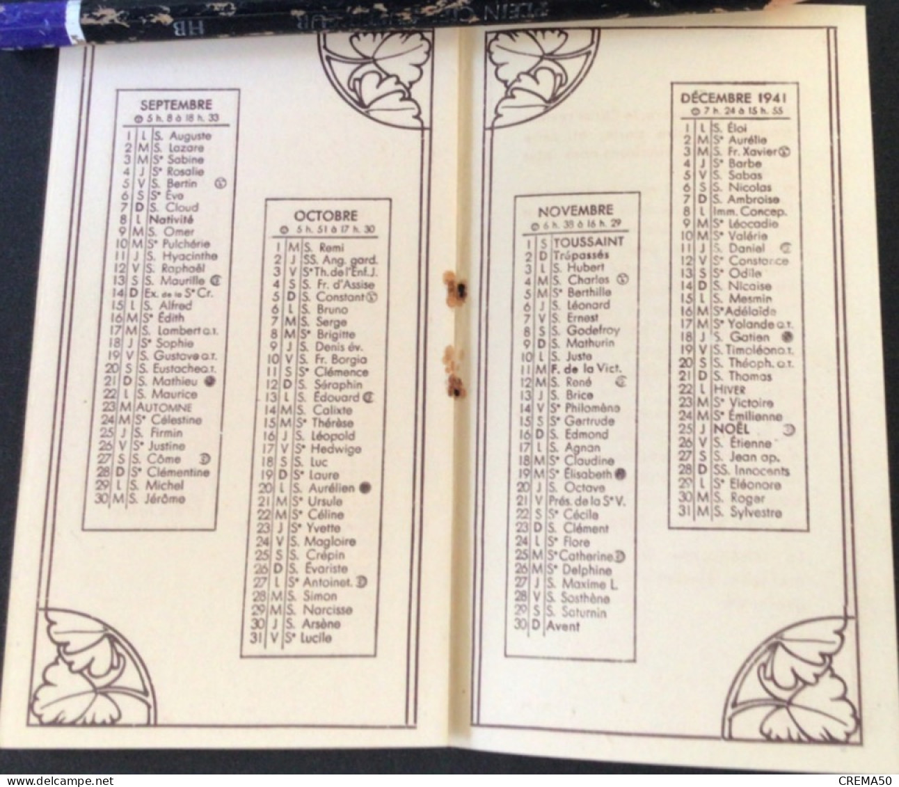 Almanach 1941. Saint Augustin - Devotion Images