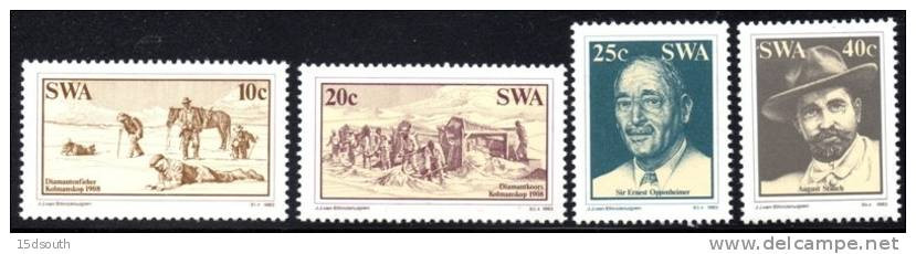 South West Africa - 1983 75th Anniv Of Discovery Of Diamonds Set (**) # SG 411-414 , Mi 537-540 - Minéraux