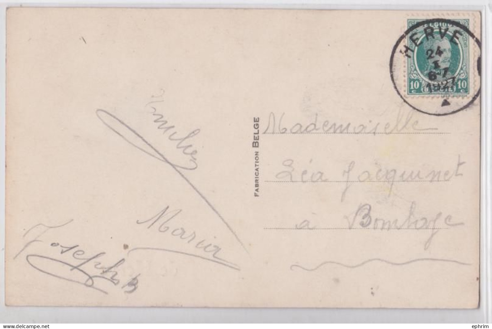 Amitiés De Hérvé Belgique Liège Cachet Postal 1927 - Herve