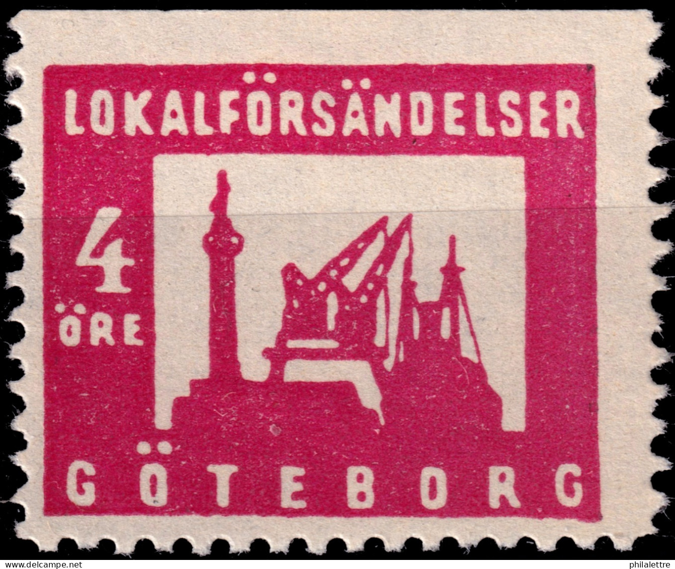 SUÈDE / SWEDEN - Local Post GÖTEBORG 4öre Carmine - Mint NH** - Local Post Stamps