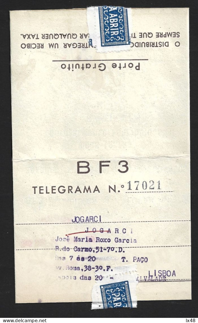 Dumb. Christmas Telegram With Obliteration Of Radio Marconi 1965 Circulated Luanda/Lisbon. Mary And Joseph Flee To Egypt - Burros Y Asnos