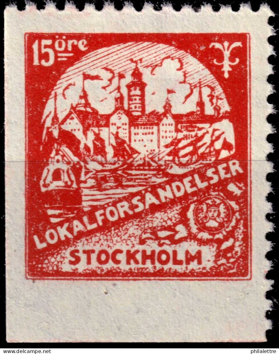 SUÈDE / SWEDEN - Local Post STOCKHOLM 15öre Red - Mint* - Local Post Stamps