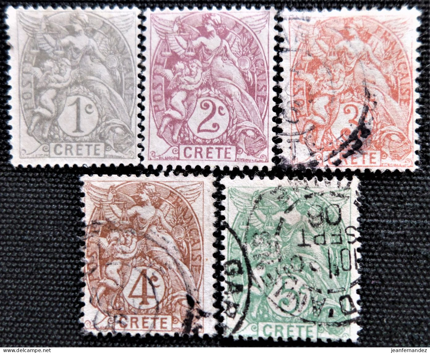 France (ex-colonies & Protectorats) > Crète 1902 -1903 Inscription: "CRETE"  Y&T N° 1 à 5 - Used Stamps