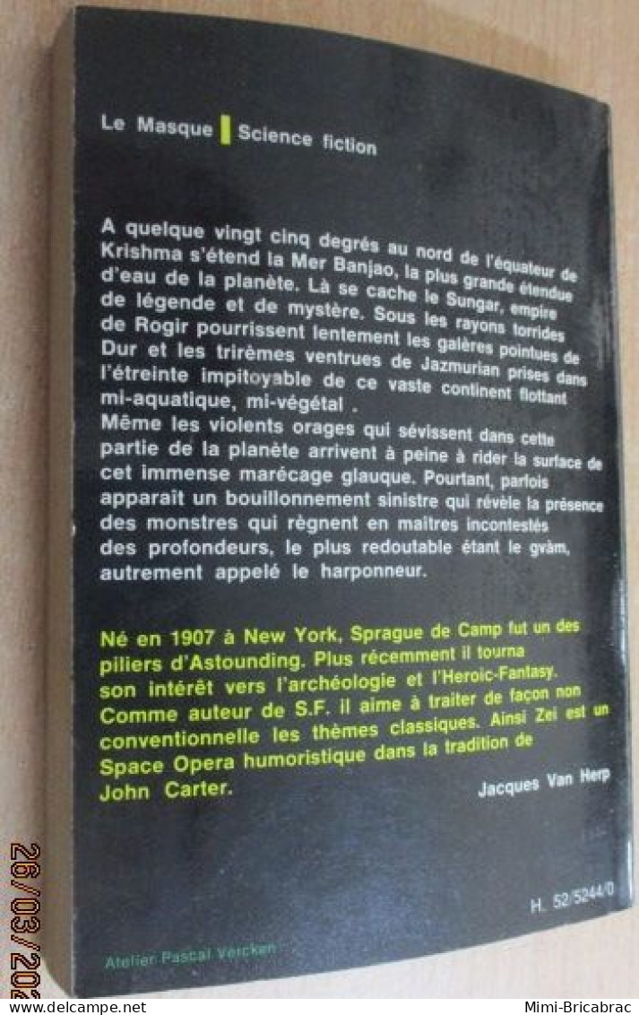 DIVCORO LIVRE SCIENCE-FICTION / LE MASQUE N° 32 / L SPRAGUE DE CAMP / ZEÏ - Le Masque SF