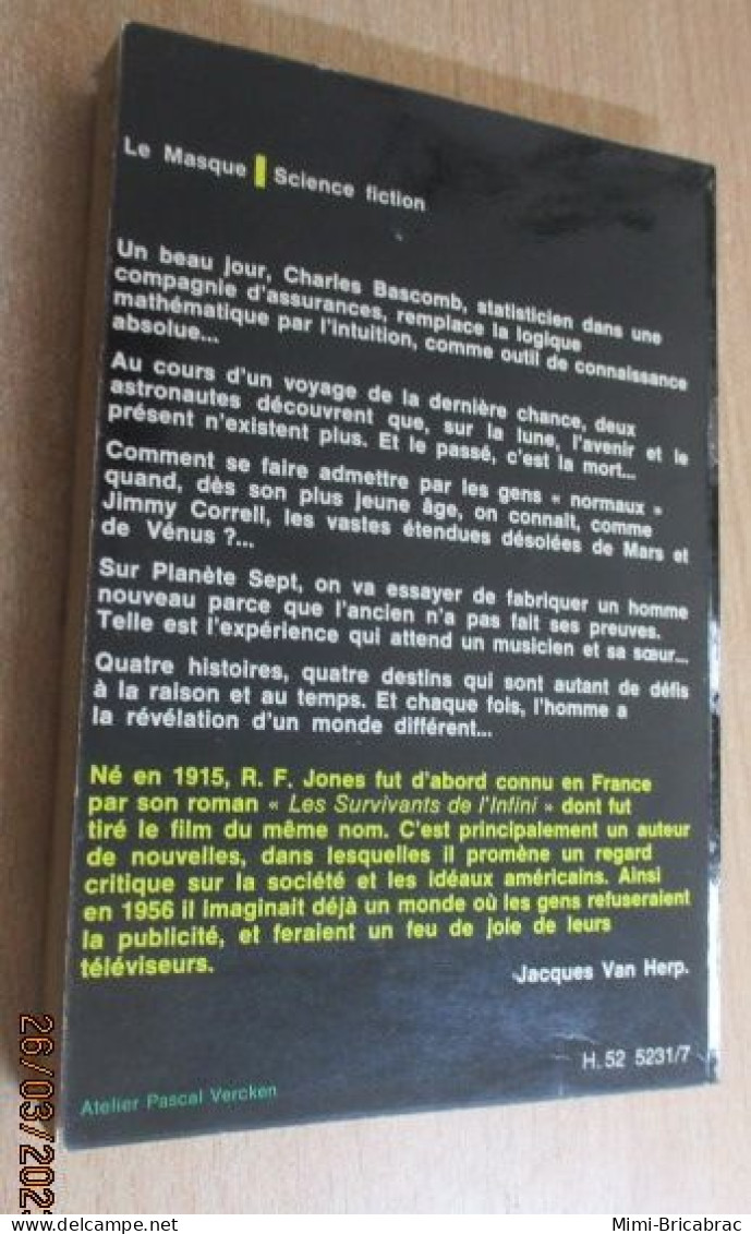 DIVCORO LIVRE SCIENCE-FICTION / LE MASQUE N°25 / RAYMOND F "Indiana" JONES / RISQUES CALCULES - Le Masque SF