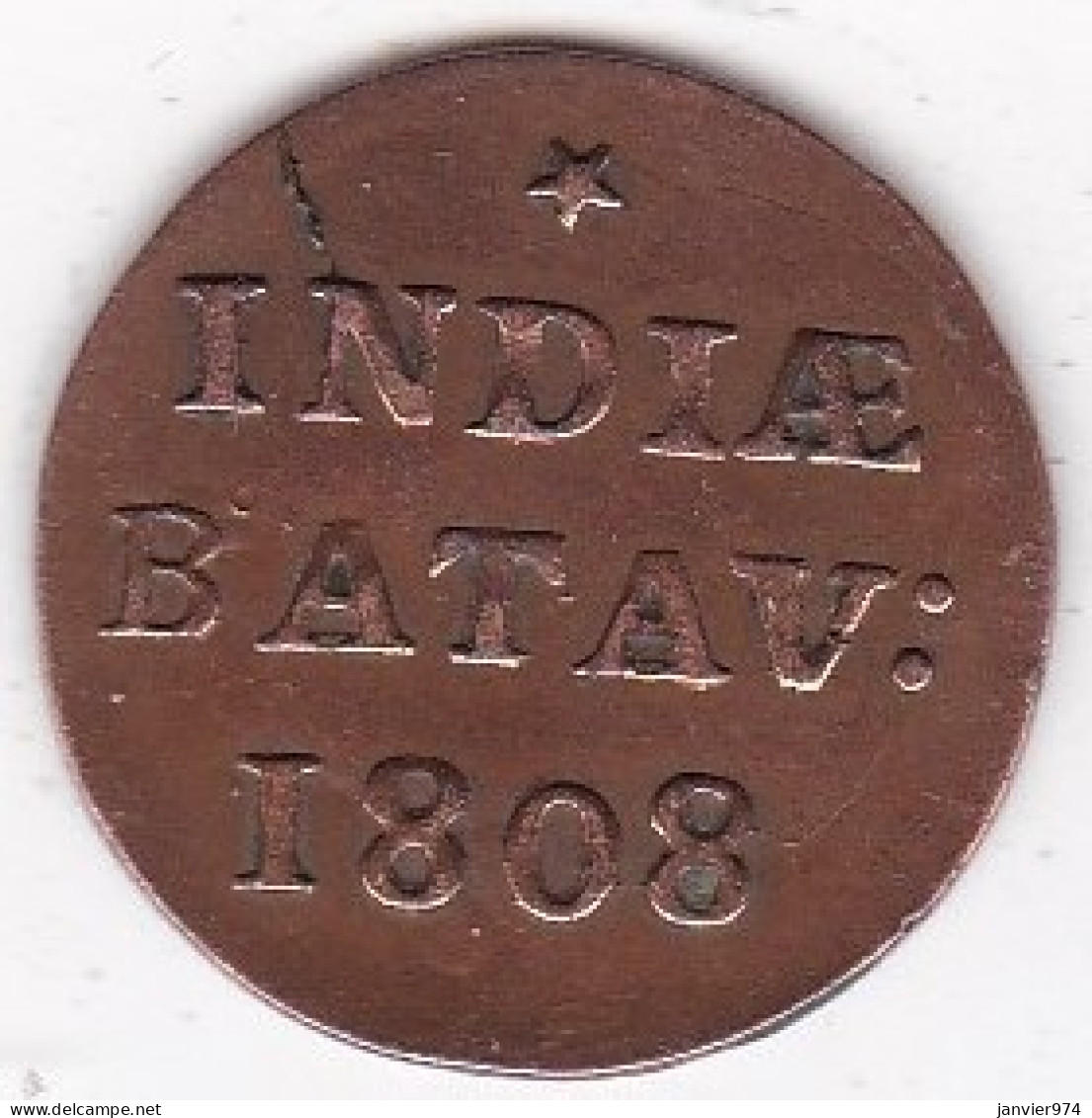 Indes Orientales Néerlandaises 1⁄16 Gulden 1808 Batavia, Napoléon Bonaparte , En Laiton, KM# 76a - Indonésie