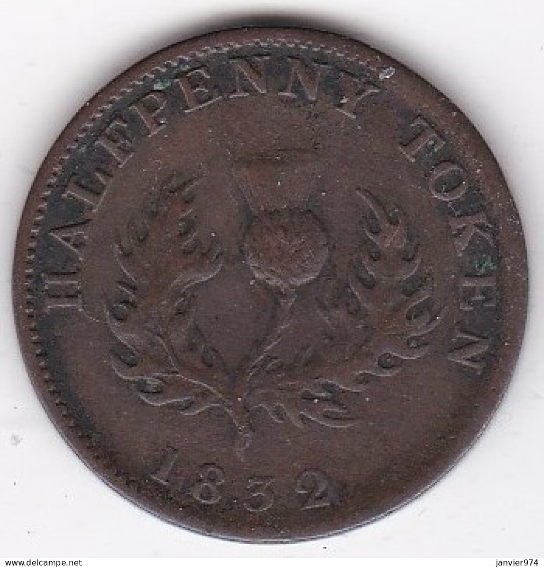 Nouvelle Ecosse , Nova Scotia, Half Penny 1832, George IV, En Cuivre, Breton His# 871. TTB/VF ++ - Canada