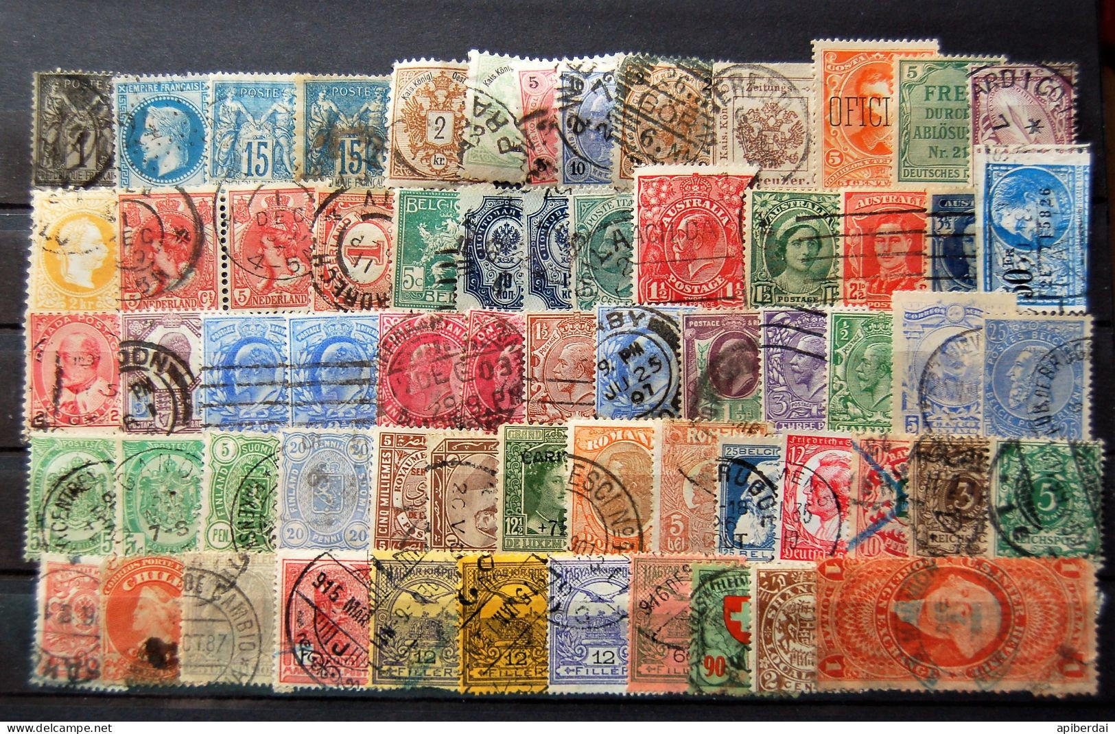 Monde World - Small Batch Of 64 Old Stamps Used D - Collections (sans Albums)