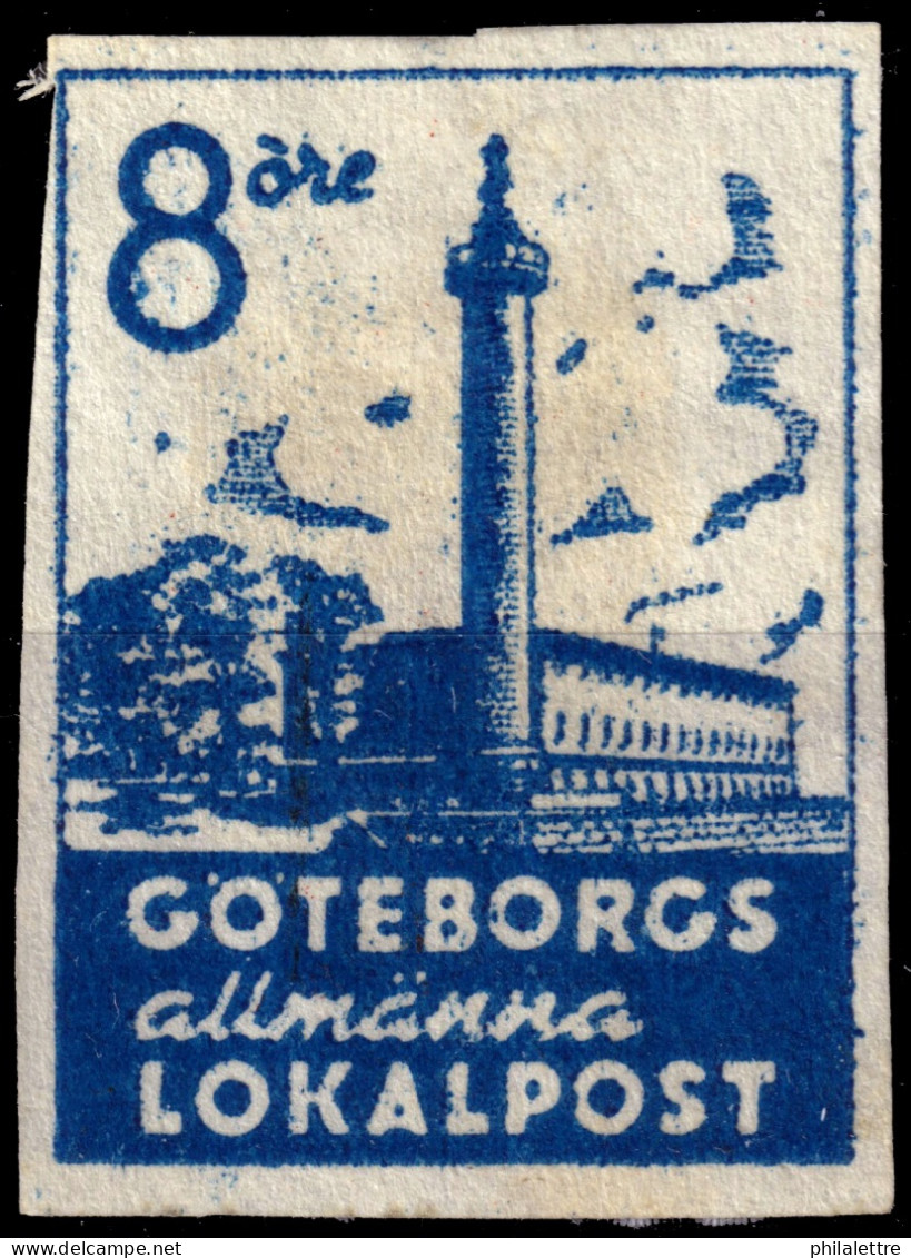 SUÈDE / SWEDEN - Local Post GÖTEBORG 8öre Blue - No Gum (used) - Local Post Stamps