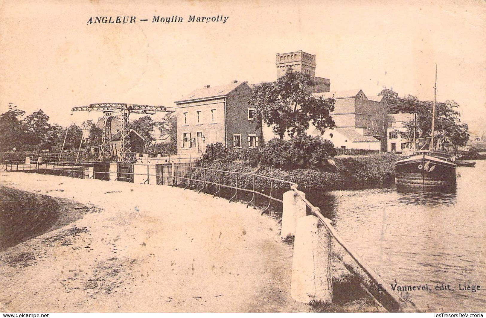Belgique - Angleur - Moulin Marcotty - Edit. E. Vannevel - Canal - Péniche - Carte Postale Ancienne - Lüttich