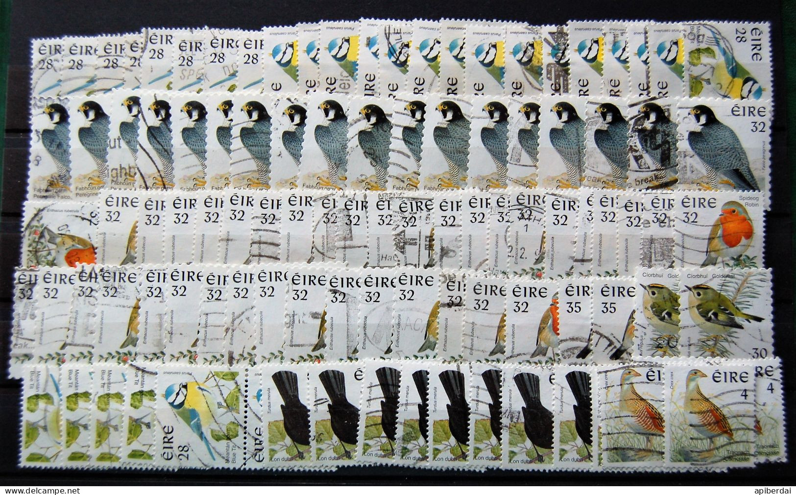 Eire Ireland - Accumulation Of 100 "birds" Stamps Used - Collections, Lots & Séries