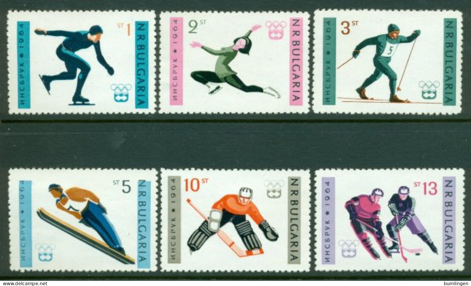 BULGARIA 1964 Mi 1426-31** Olympic Winter Games, Insbruck [LA867] - Hiver 1964: Innsbruck