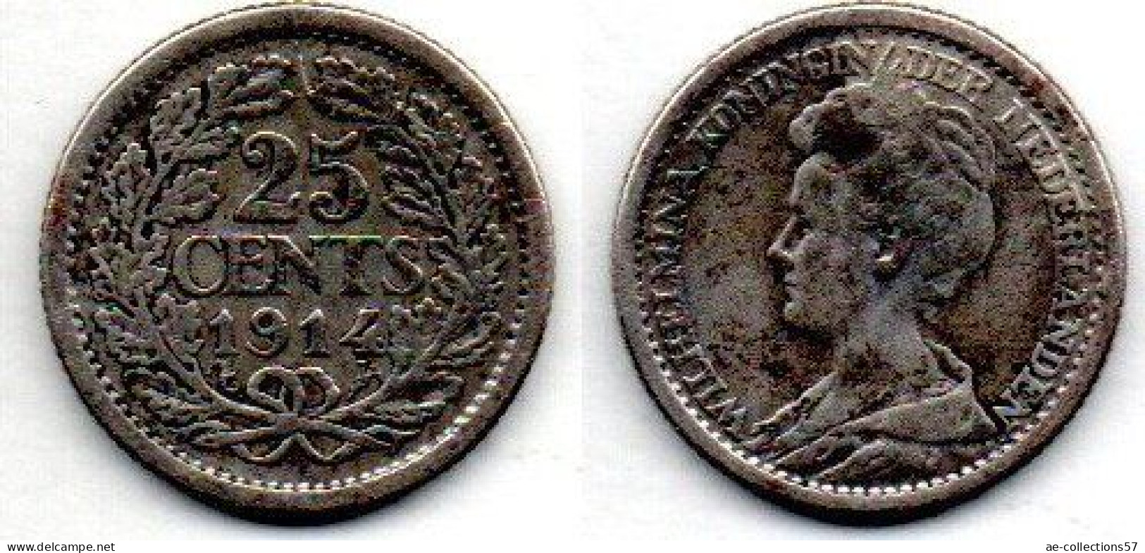 MA 20882 / Pays Bas - Netherlands - Niederlande 25 Cents 1914 TB+ - 25 Centavos